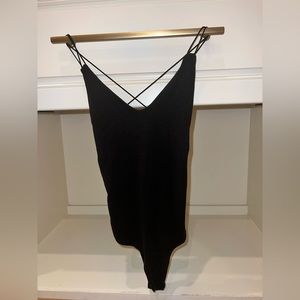 Black strappy black bodysuit